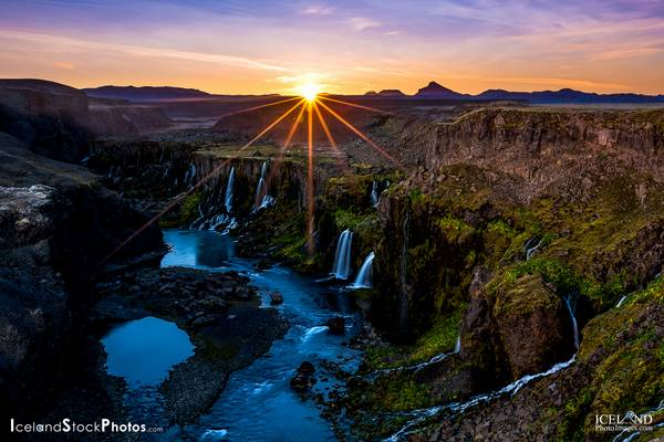 Waterfall Canyon in the morning twilight │ Iceland landscape