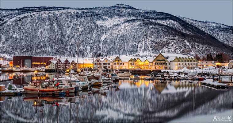 Winter evening in Rognan, Norway (explored)