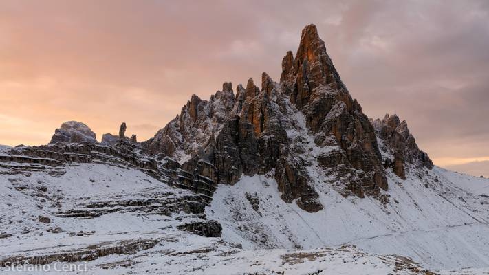 Dolomiti di Sesto - Northwest View of the Paterno at dawn