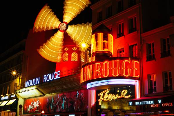 Paris by night. The famous Moulin Rooge