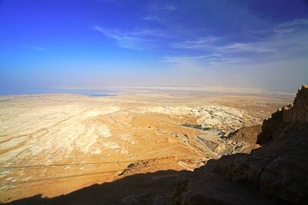 Overwhelming view towards the Dead Sea from Masada, Israel