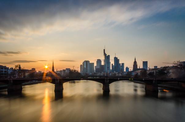 Frankfurt Skyline at Sunset