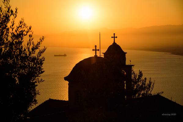 Messenian bay sunset