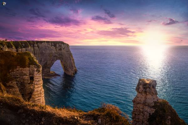 Sunset on the Cliffs of Étretat