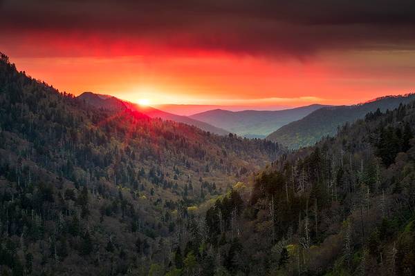 Great Smoky Mountains National Park Gatlinburg TN Scenic Sunset Landscape Photography