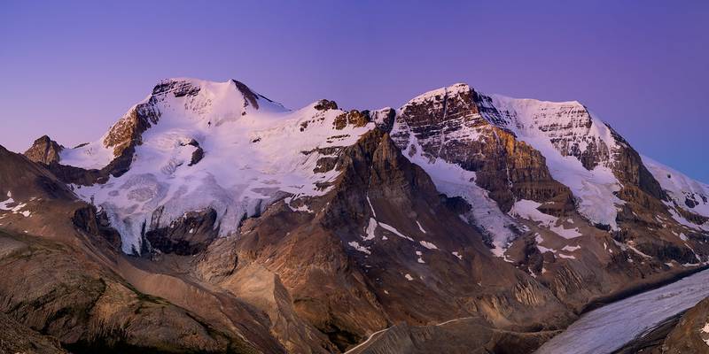 Mounts Athabasca and Andromeda at dawn