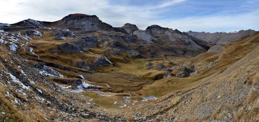 France - Alpes - parc national du Mercantour - vue du col de la Bonette