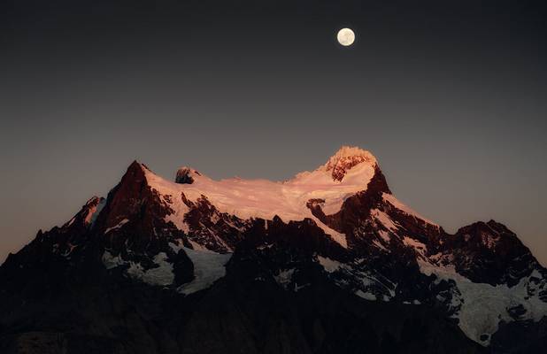 Pleine lune sur Paine Grande...