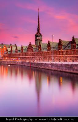 Denmark - Copenhagen - Sunset over Old Stock Exchange - One of the oldest buildings in Copenhagen