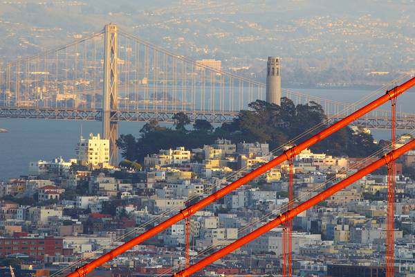 Coit Tower with Cables - San Francisco, California