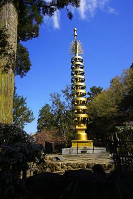 Golden spiral statue, Nara Park, Japan