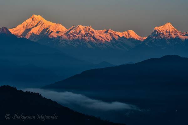 Sunrise over the Kanchenjunga Range from Hanuman Tok, Gangtok