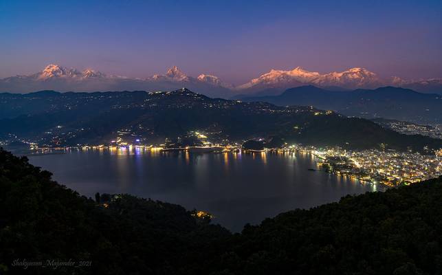 Twilight in Pokhara, Nepal