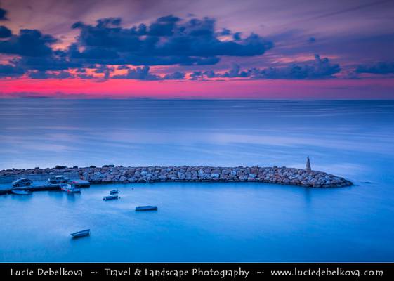 Cyprus - Aghios Georgios bay Marina - Dusk - Twilight - Blue Hour - Night