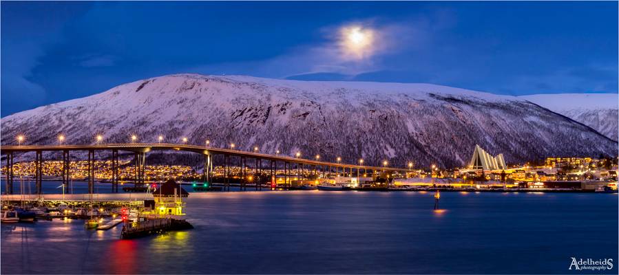 Full moon over Tromsø, Norway (explored)