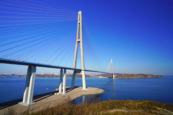 Bridge from Russkiy Island to Vladivostok, Russia