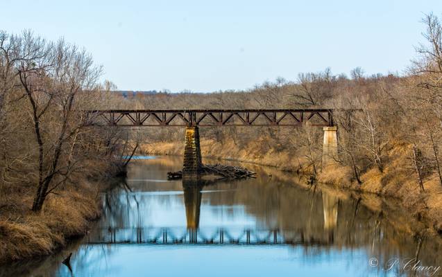 Abandon Midland Valley RR Bridge over Bird Creek