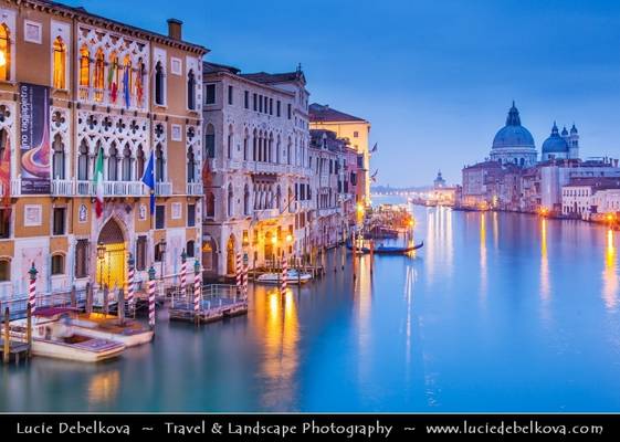 Italy - Venice - Dawn at Grand Canale and Basilica di Santa Maria della Salute
