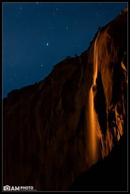 Horsetail Firefalls by Moonlight