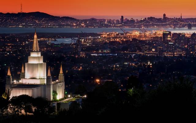 Oakland Temple at Sunset