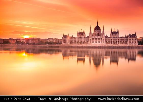 Hungary - Budapest - Sunrise over The Hungarian Parliament