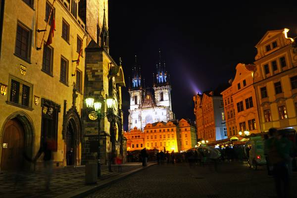 Prague by night. Old Town Sq