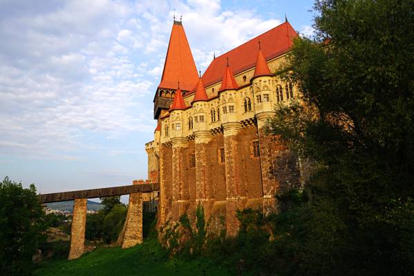 Main bridge & Mace Tower of Corvins' Castle, Transylvania