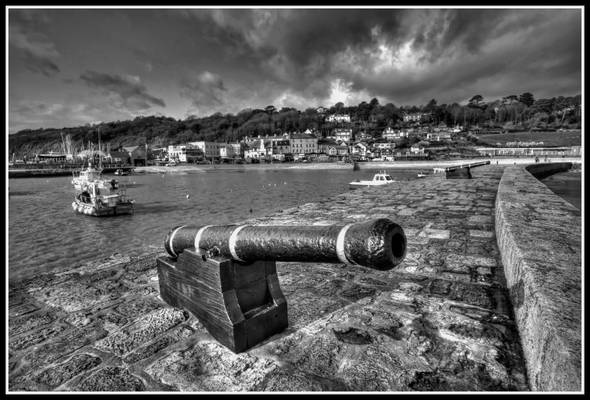 Lyme Regis HDR in B&W