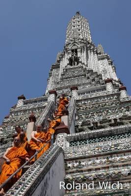 Bangkok - Monks descending Wat Arun