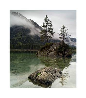 Hintersee, Germany on a foggy morning