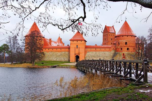 Trakai Castle across the bridge