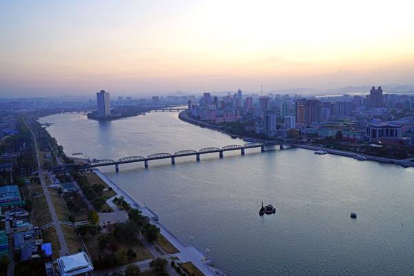 Pyongyang sunset from Juche Tower