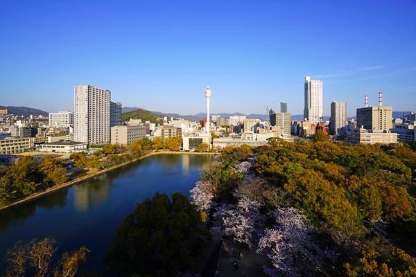 Awesome view from Hiroshima Castle, Japan