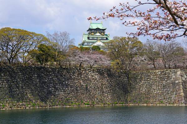 Osaka Castle seen across the moat, Japan