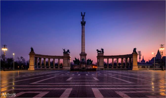 Early morning at Heroes Square, Budapest