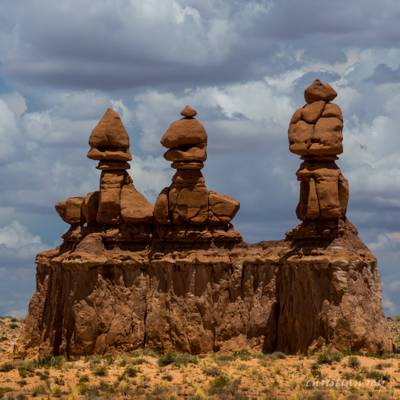 The Three Sisters at Goblin Valley State Park, Utah