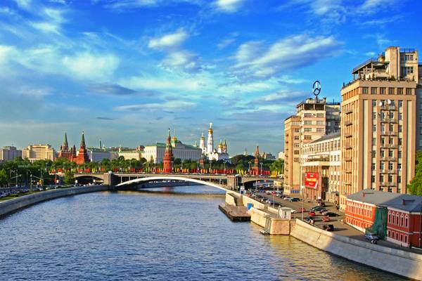 Moscow Kremlin from Patriarch's Bridge, Russia