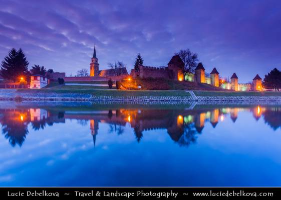 Czech Republic - Prague East & Surrounding - Nymburk and its medieval fortification at Blue Hour - Twilight - Dusk - Night