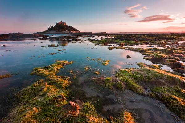 Sunset at St Michael's Mount, Marazion, Cornwall, South West England
