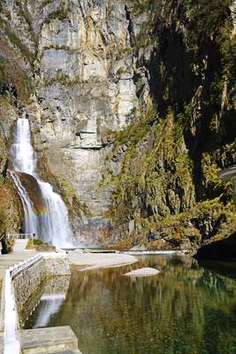 Picturesque Ulim waterfall in North Korean mountains