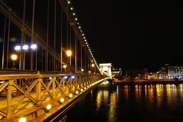 Budapest by night. From Buda to Pest