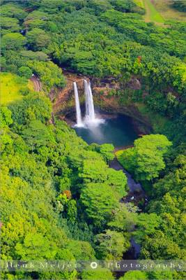 Wailua Falls from the Air - Kauai - Hawaii