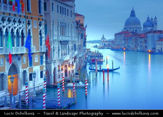 Italy - Venice - Grand Canal & Basilica Santa Maria della Salute durning early morning