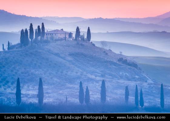 Italy - Tuscany - Val d'Orcia before Sunrise - UNESCO World Heritage Site