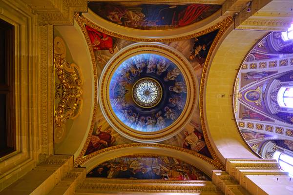 Magnificent vault of Gozo Cathedral, Malta