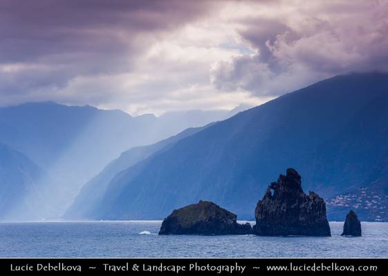 Portugal - Madeira Island - Neptune Finger Cliffs - Ilheus da Ribeira da Janela at the North Shore