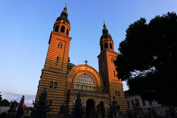 Holy Trinity Cathedral in the evening light, Sibiu, Romania
