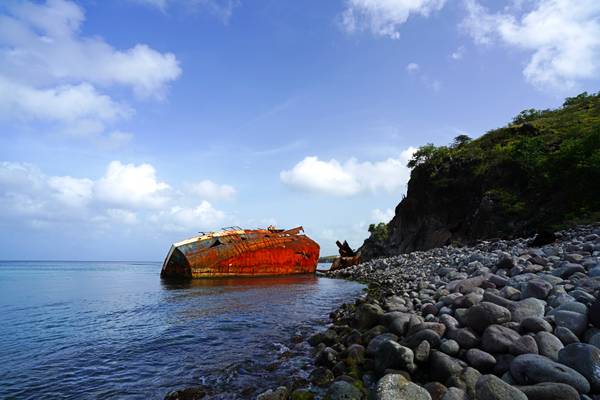 Shipwreck at Shitten Bay, St Kitts