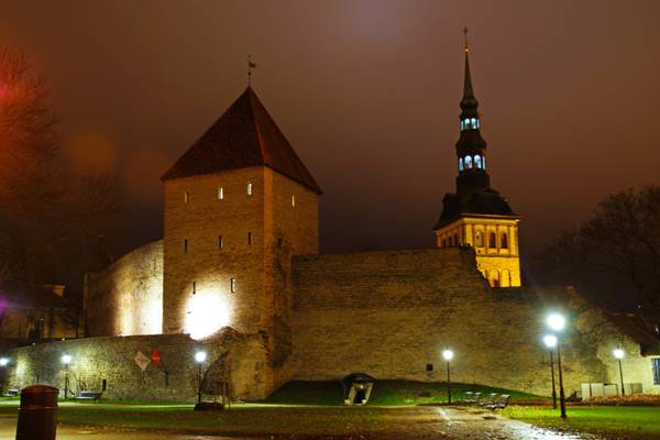 Tallinn by night. Virgin tower