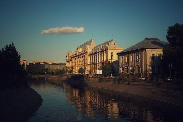 Bucharest - Sunset over Dâmbovița River